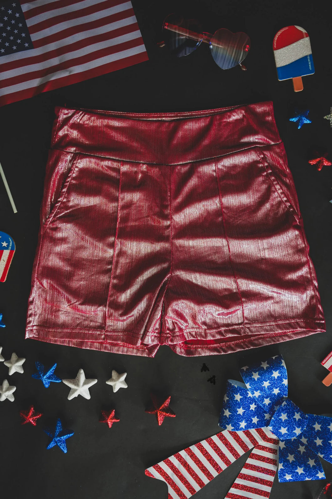 Firecracker Red Shiny Shorts